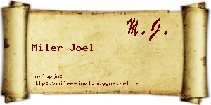 Miler Joel névjegykártya